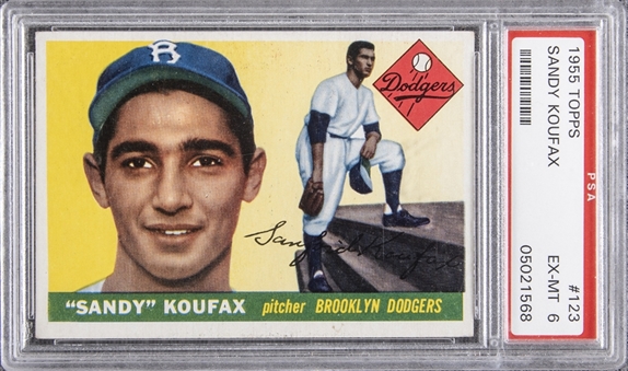 1955 Topps #123 Sandy Koufax Rookie Card – PSA EX-MT 6